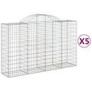 buede gabionkurve 5 stk. 200x50x120/140 cm galvaniseret jern