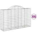 buede gabionkurve 6 stk. 200x50x120/140 cm galvaniseret jern