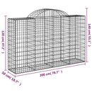 buede gabionkurve 6 stk. 200x50x120/140 cm galvaniseret jern