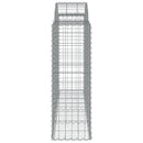buede gabionkurve 12 stk. 200x50x120/140 cm galvaniseret jern