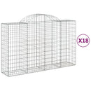 buede gabionkurve 18 stk. 200x50x120/140 cm galvaniseret jern