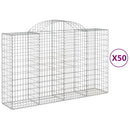 buede gabionkurve 50 stk. 200x50x120/140 cm galvaniseret jern