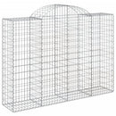buede gabionkurve 6 stk. 200x50x140/160 cm galvaniseret jern