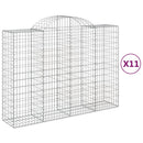 buede gabionkurve 11 stk. 200x50x140/160 cm galvaniseret jern