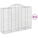 buede gabionkurve 12 stk. 200x50x140/160 cm galvaniseret jern