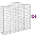 buede gabionkurve 4 stk. 200x50x160/180 cm galvaniseret jern