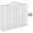buede gabionkurve 5 stk. 200x50x160/180 cm galvaniseret jern