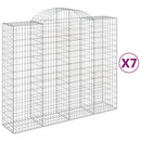 buede gabionkurve 7 stk. 200x50x160/180 cm galvaniseret jern