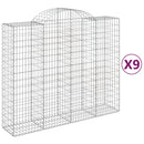 buede gabionkurve 9 stk. 200x50x160/180 cm galvaniseret jern
