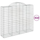 buede gabionkurve 10 stk. 200x50x160/180 cm galvaniseret jern
