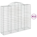 buede gabionkurve 12 stk. 200x50x160/180 cm galvaniseret jern