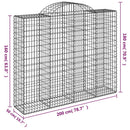 buede gabionkurve 12 stk. 200x50x160/180 cm galvaniseret jern
