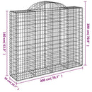 buede gabionkurve 15 stk. 200x50x160/180 cm galvaniseret jern
