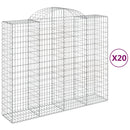 buede gabionkurve 20 stk. 200x50x160/180 cm galvaniseret jern