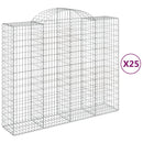 buede gabionkurve 25 stk. 200x50x160/180 cm galvaniseret jern