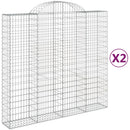 buede gabionkurve 2 stk. 200x50x180/200 cm galvaniseret jern