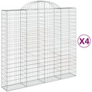 buede gabionkurve 4 stk. 200x50x180/200 cm galvaniseret jern