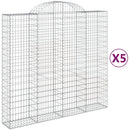 buede gabionkurve 5 stk. 200x50x180/200 cm galvaniseret jern