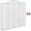 buede gabionkurve 6 stk. 200x50x180/200 cm galvaniseret jern