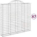 buede gabionkurve 7 stk. 200x50x180/200 cm galvaniseret jern