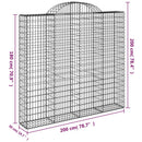 buede gabionkurve 7 stk. 200x50x180/200 cm galvaniseret jern