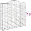 buede gabionkurve 8 stk. 200x50x180/200 cm galvaniseret jern