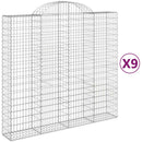 buede gabionkurve 9 stk. 200x50x180/200 cm galvaniseret jern