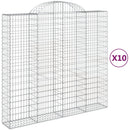 buede gabionkurve 10 stk. 200x50x180/200 cm galvaniseret jern
