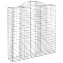 buede gabionkurve 2 stk. 200x50x200/220 cm galvaniseret jern