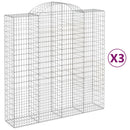 buede gabionkurve 3 stk. 200x50x200/220 cm galvaniseret jern