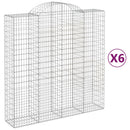 buede gabionkurve 6 stk. 200x50x200/220 cm galvaniseret jern