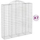 buede gabionkurve 7 stk. 200x50x200/220 cm galvaniseret jern
