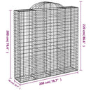 buede gabionkurve 7 stk. 200x50x200/220 cm galvaniseret jern