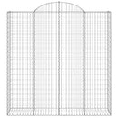 buede gabionkurve 9 stk. 200x50x200/220 cm galvaniseret jern