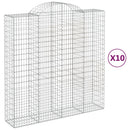buede gabionkurve 10 stk. 200x50x200/220 cm galvaniseret jern