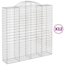 buede gabionkurve 12 stk. 200x50x200/220 cm galvaniseret jern