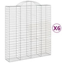 buede gabionkurve 6 stk. 200x50x220/240 cm galvaniseret jern