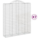 buede gabionkurve 7 stk. 200x50x220/240 cm galvaniseret jern