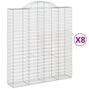 buede gabionkurve 8 stk. 200x50x220/240 cm galvaniseret jern