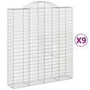 buede gabionkurve 9 stk. 200x50x220/240 cm galvaniseret jern
