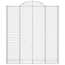 buede gabionkurve 9 stk. 200x50x220/240 cm galvaniseret jern