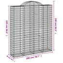 buede gabionkurve 9 stk. 200x50x220/240 cm galvaniseret jern