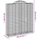 buede gabionkurve 11 stk. 200x50x220/240 cm galvaniseret jern