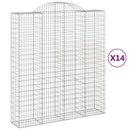 buede gabionkurve 14 stk. 200x50x220/240 cm galvaniseret jern