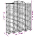 buede gabionkurve 18 stk. 200x50x220/240 cm galvaniseret jern