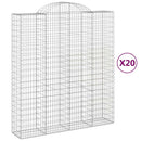 buede gabionkurve 20 stk. 200x50x220/240 cm galvaniseret jern