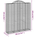 buede gabionkurve 20 stk. 200x50x220/240 cm galvaniseret jern
