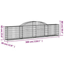 buede gabionkurve 5 stk. 300x30x60/80 cm galvaniseret jern