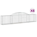 buede gabionkurve 8 stk. 300x30x60/80 cm galvaniseret jern