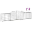 buede gabionkurve 12 stk. 300x30x60/80 cm galvaniseret jern